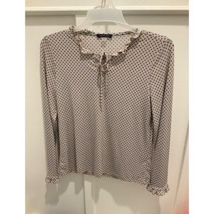 Tommy Hilfiger Women’s Blouson Blouse Size M Floral Long Sleeve V Neck Stretchy